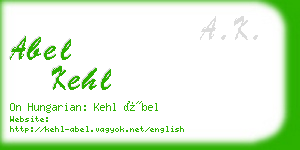 abel kehl business card